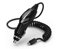 Hama Ładowarka samochodowa HAMA z kablem spiralnym microUSB 1,2A - 1436587 - zdjęcie 1